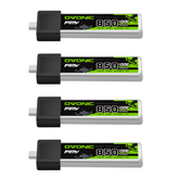 Lot de 4 batteries Lipo OVONIC 1S 850 mAh 1S1P 100 C 3,8 V LiHV avec prise BT2.0 pour drone Tinywhoop RC Quadcopter 75 mm FPV